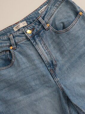 OAT New York Wide Leg Jeans with Gold Button | 8